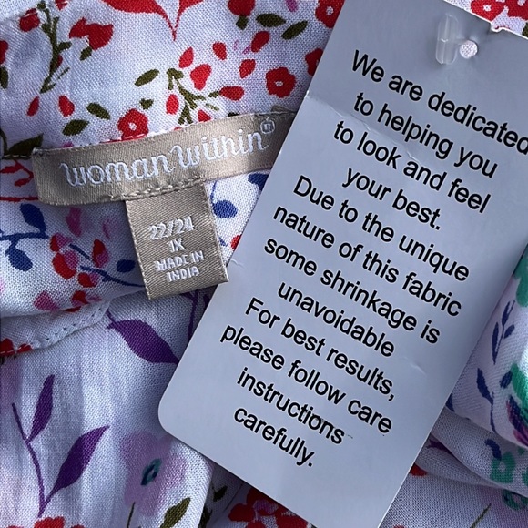 NWT Woman Within sleeveless floral blouse 22/24 - Picture 5 of 8